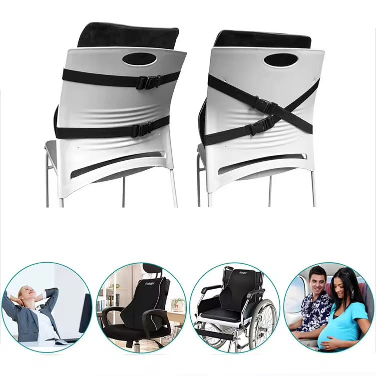 Ergonomisk Ländryggskudde i Memory Foam – För Kontorsstol, Bil & Hem