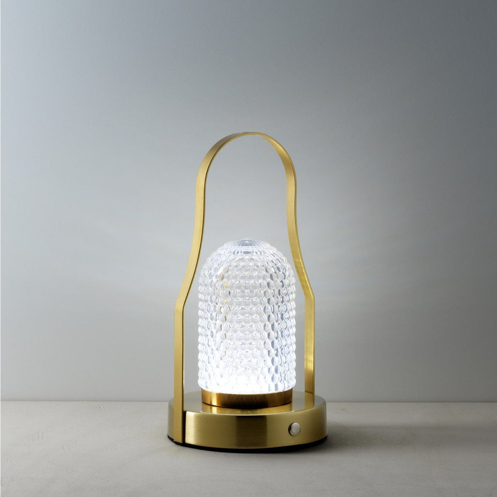 Lampuccino sladdlös LED-bordslampa i järn med handtag
