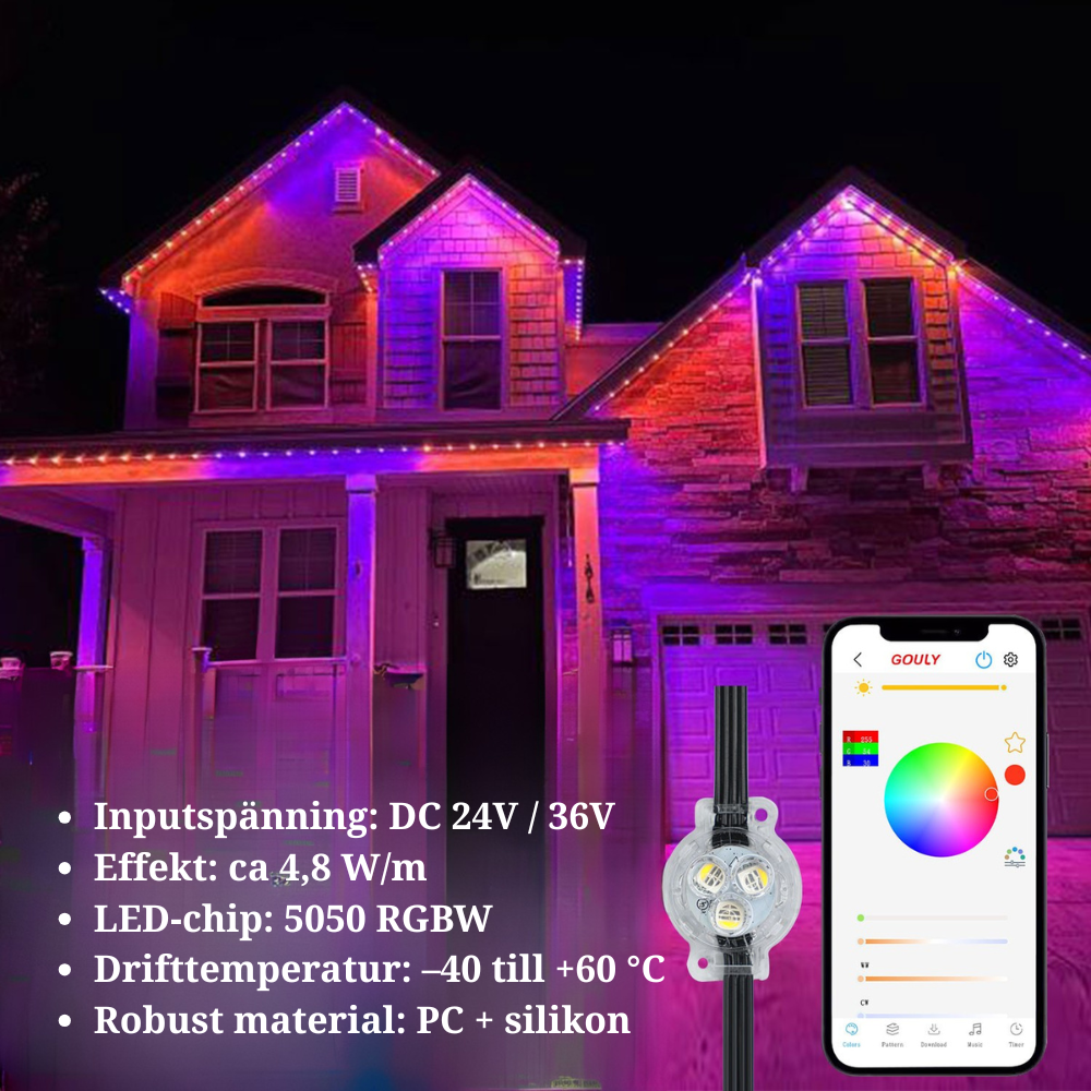 Smart Julbelysningsskena