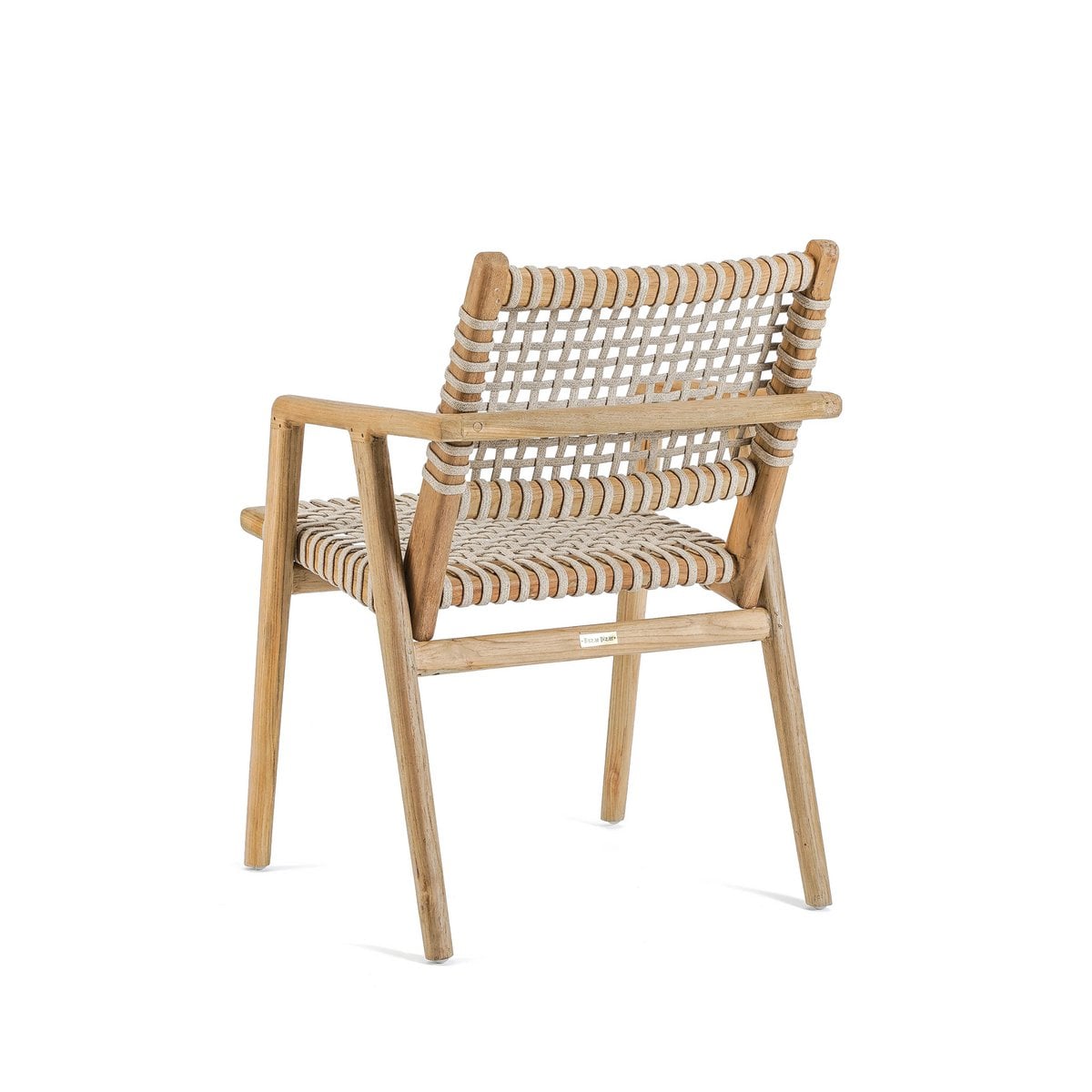 Trikeri matstol i återvunnen teak med flätad sits
