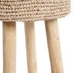 Raffia barpall i teak och raffia, natur