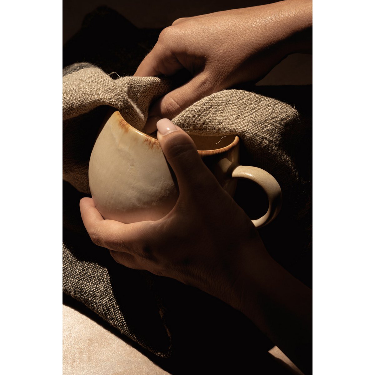 Cascais mugg i stengods, vit – M