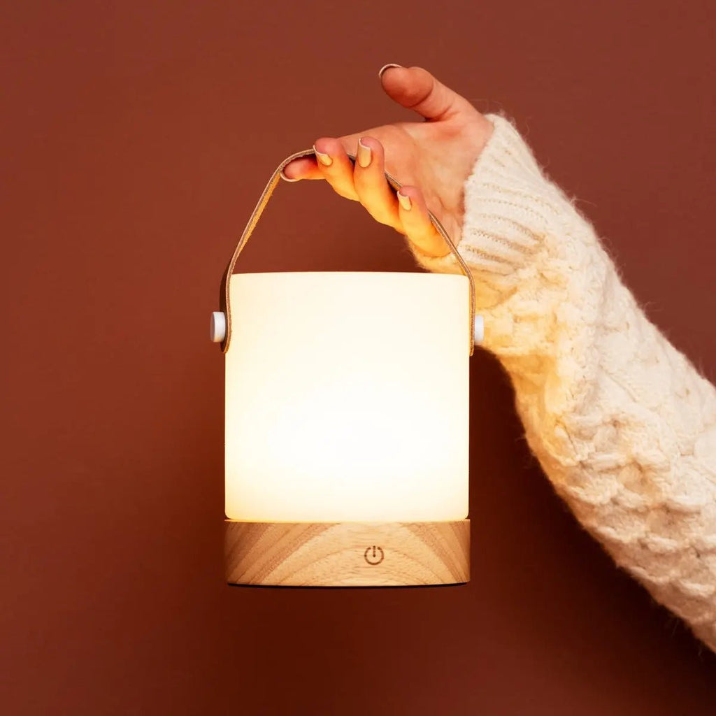 Avery Ljusbrun Sladdlös Träbordslampa