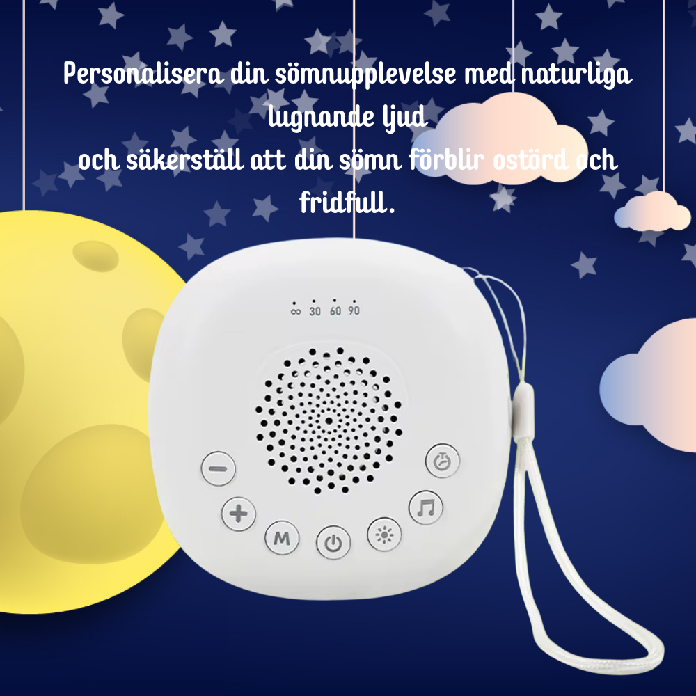 White Noise – 2 i 1 lösning: nattlampa med vitt brus för ostörd sömn.