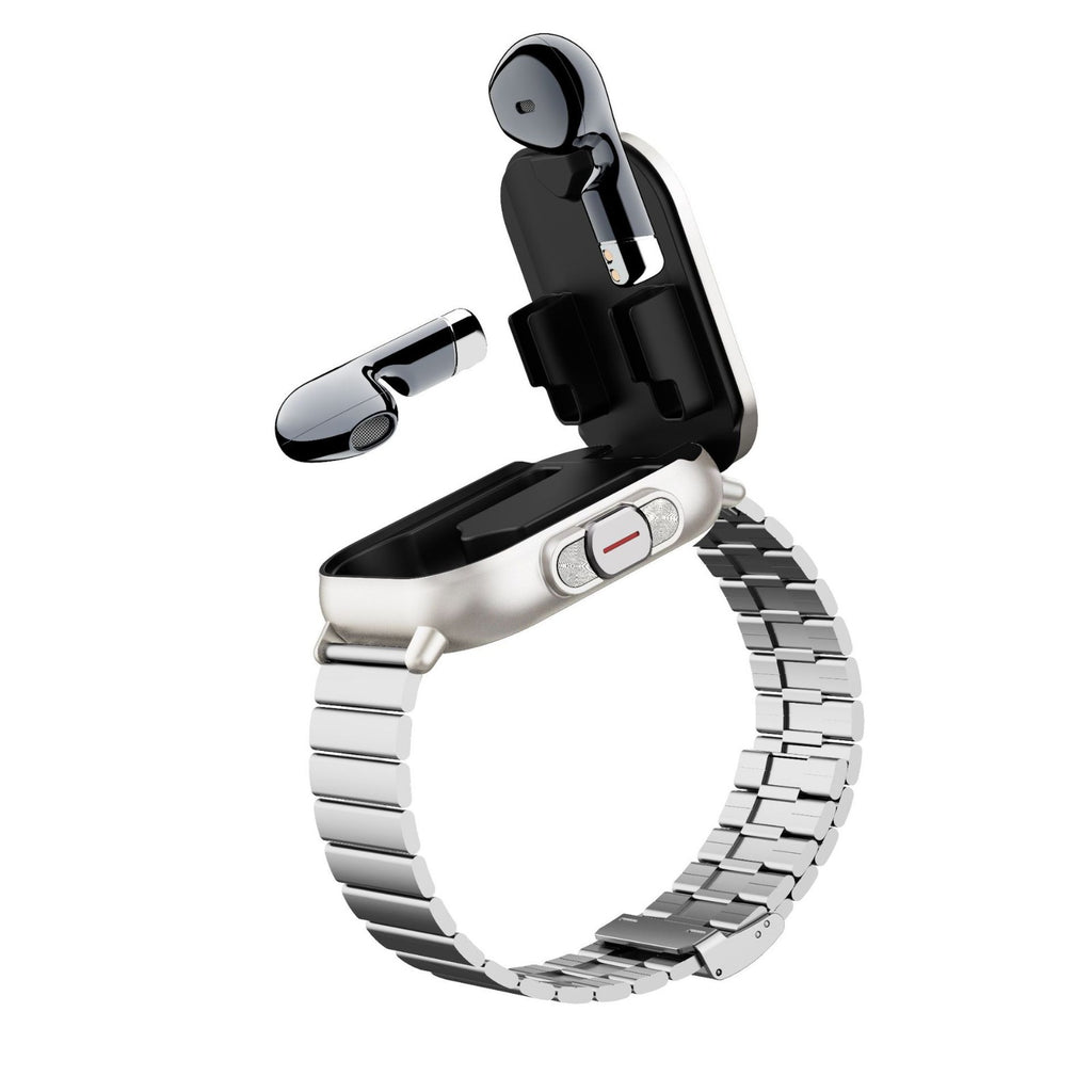 Smartklocka med inbyggda TWS-hörlurar – 2 i 1