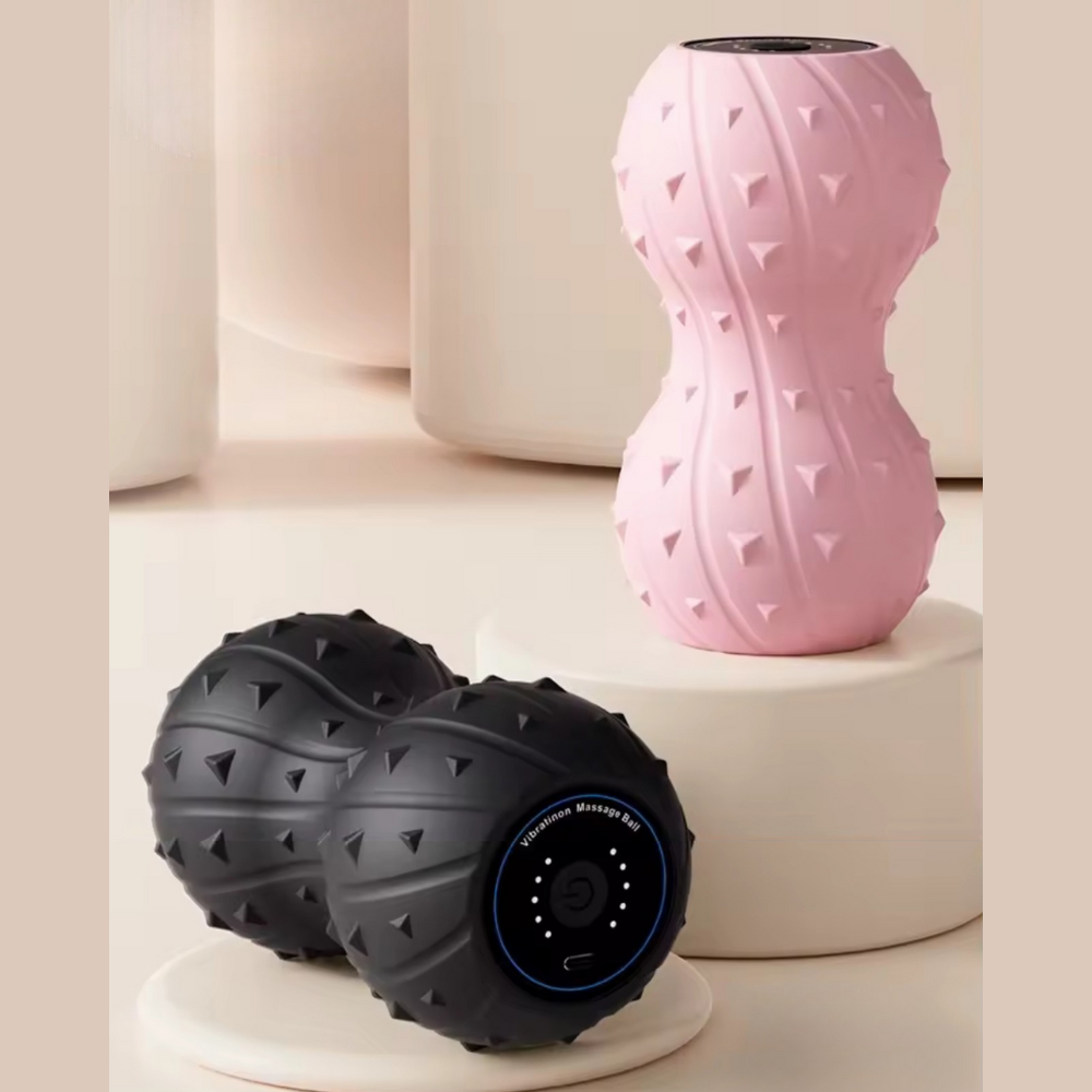 Jordnötsformade vibrerande massageboll