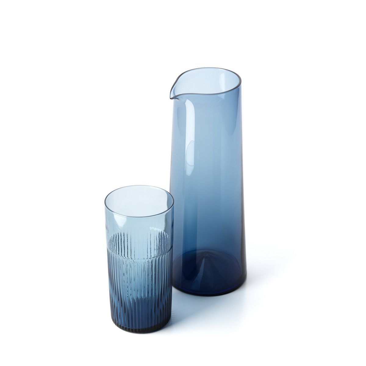 Azure karaff i glas, blå