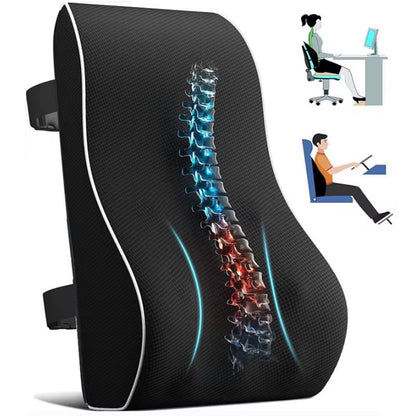 Ergonomisk Ländryggskudde i Memory Foam – För Kontorsstol, Bil & Hem