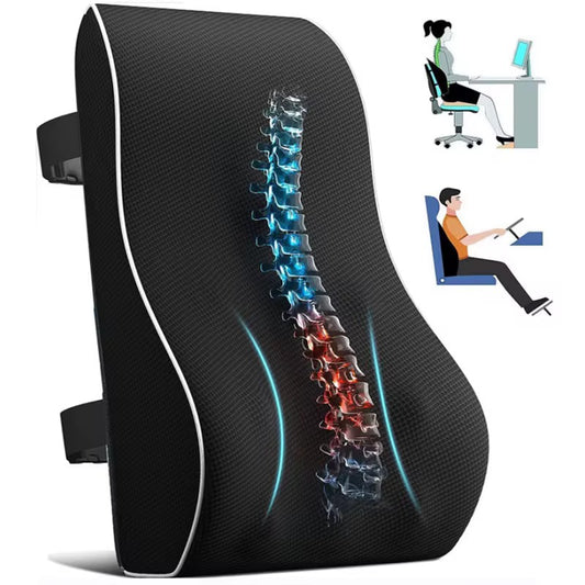 Ergonomisk Ländryggskudde i Memory Foam – För Kontorsstol, Bil & Hem