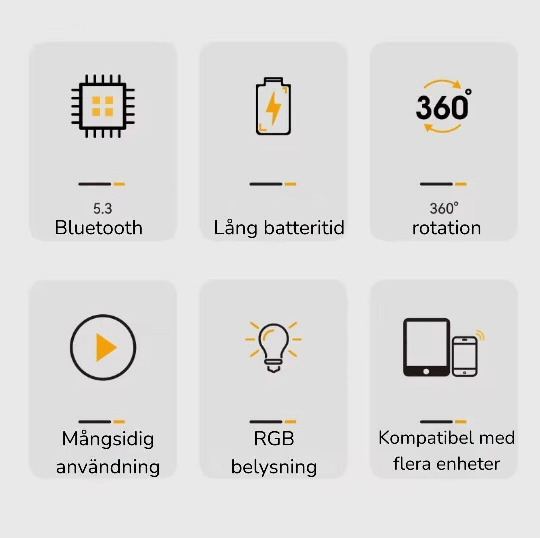 Trådlös Bluetooth-högtalare med RGB-ljus och mobilhållare