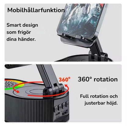 Trådlös Bluetooth-högtalare med RGB-ljus och mobilhållare