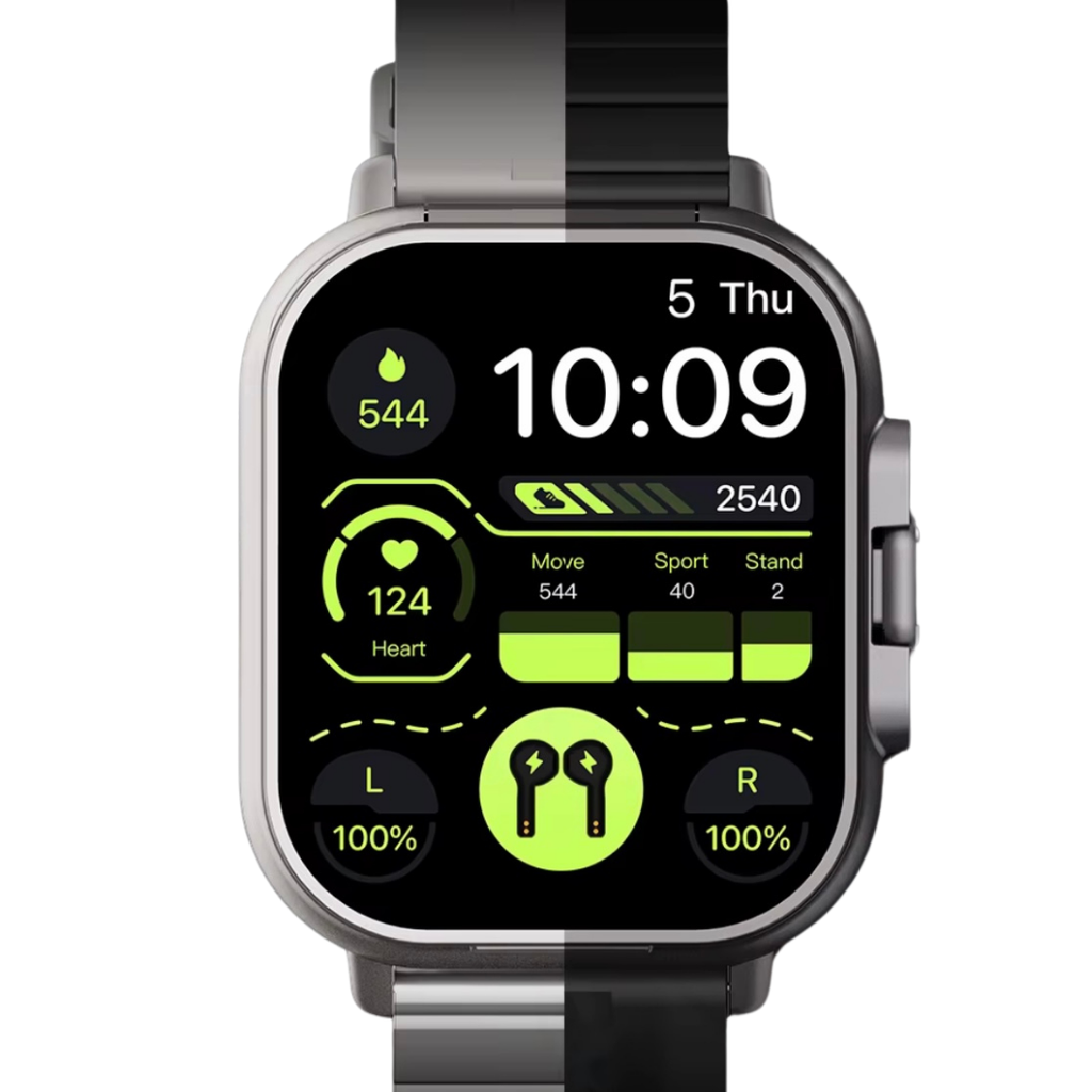 Smartklocka med inbyggda TWS-hörlurar – 2 i 1