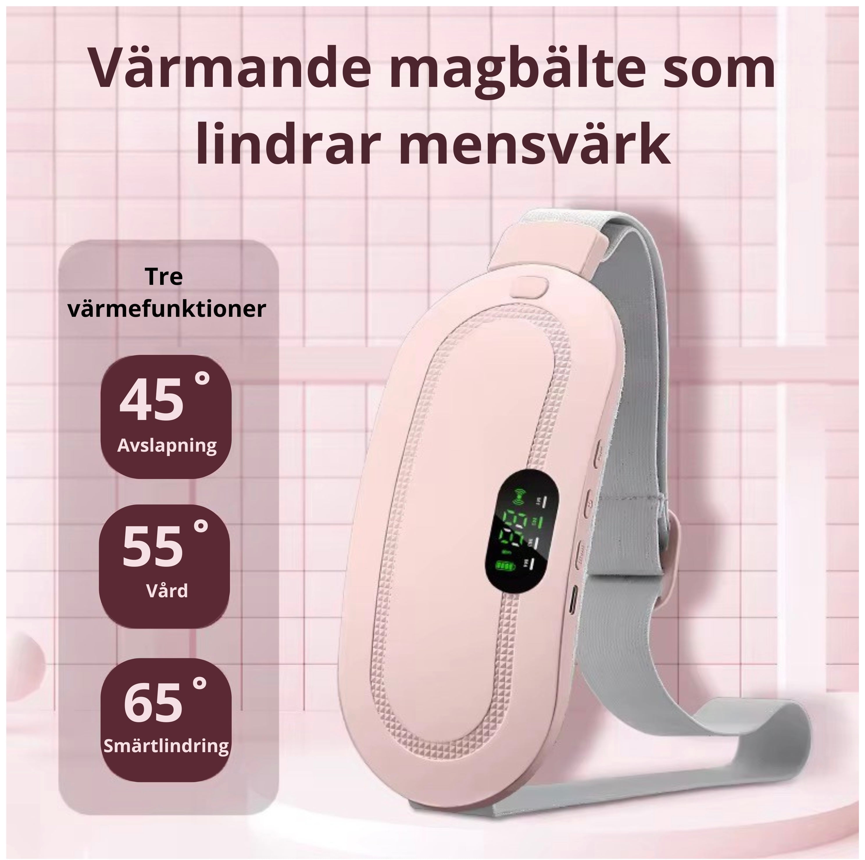 Värme - och massagebälte till din mage vid menstruation