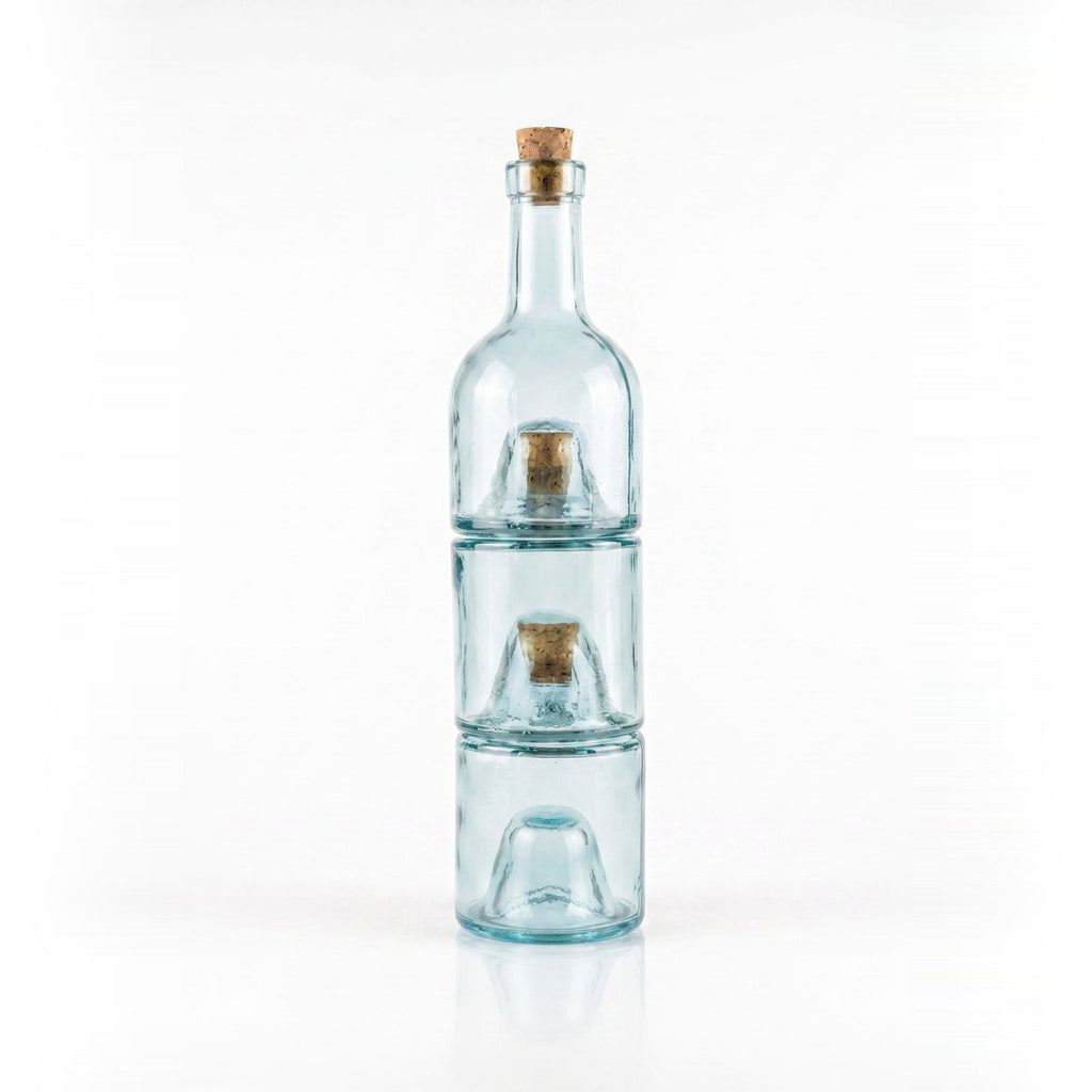 Stapelbar oljeflaska i glas, 3 delar – klar