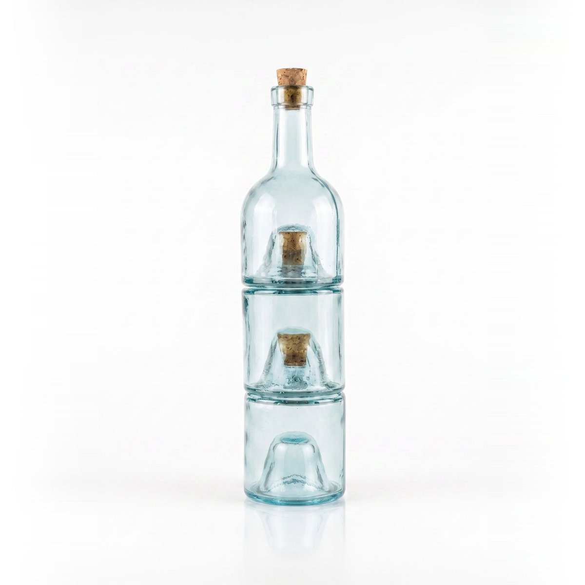 Stapelbar oljeflaska i glas, 3 delar – klar