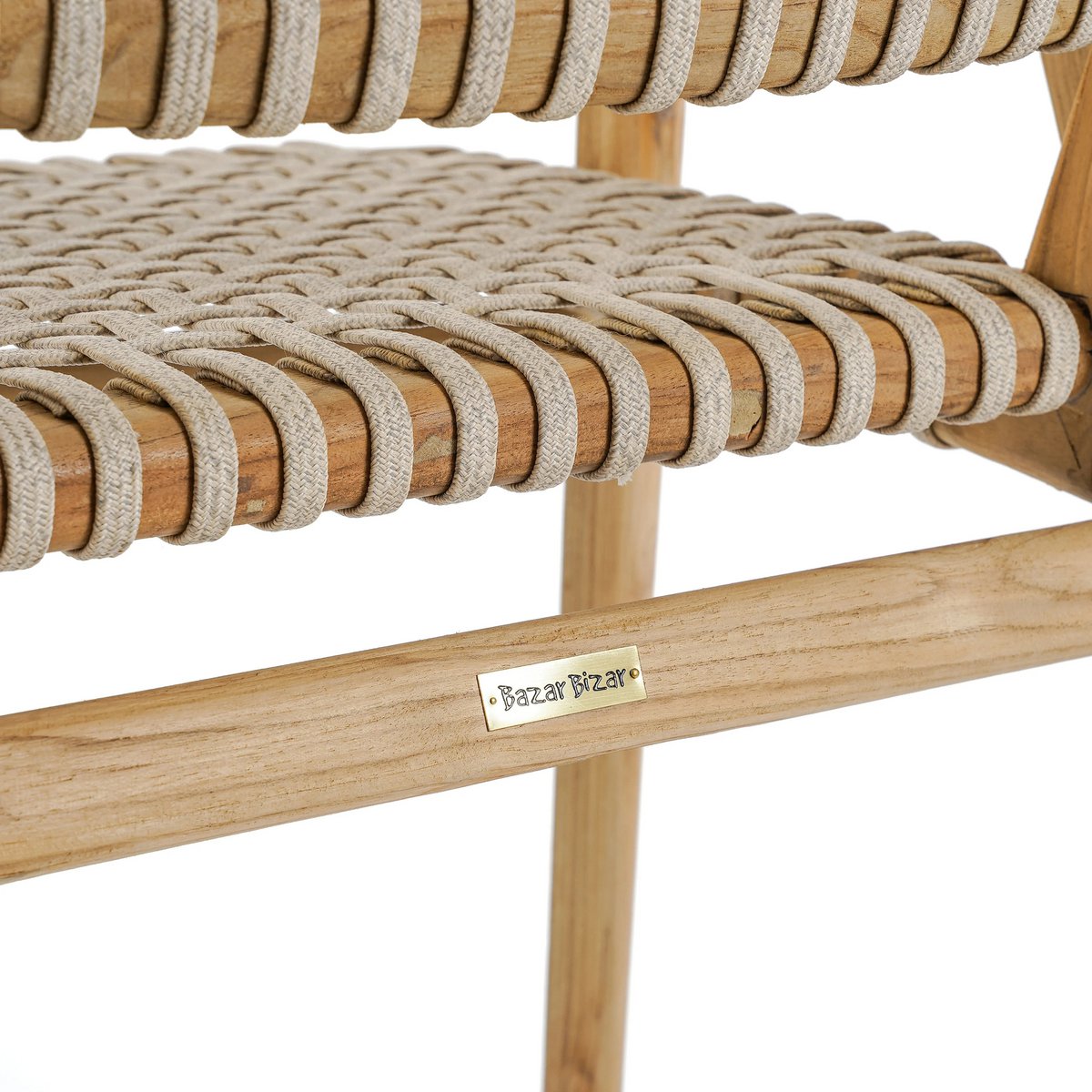 Trikeri matstol i återvunnen teak med flätad sits
