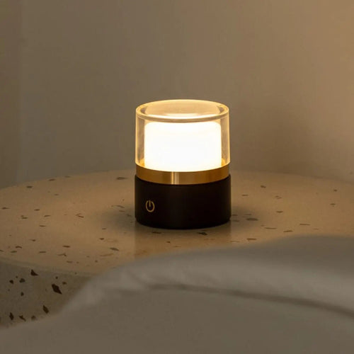 Bordslampa i Trä Leo Mörkbrun