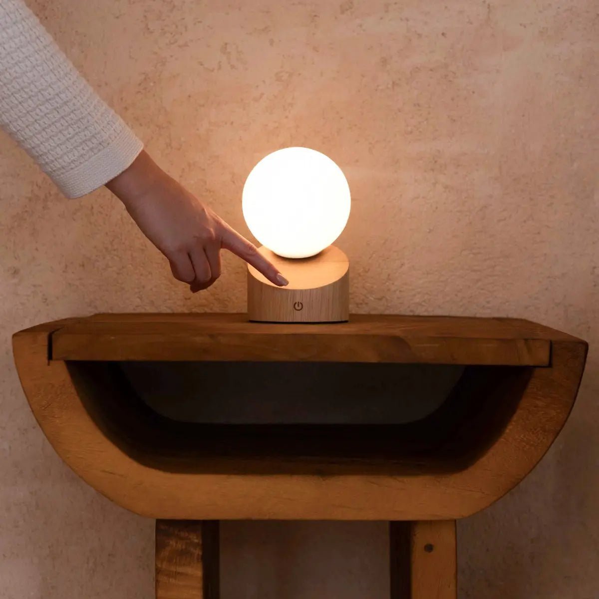 Morris – Sladdlös Uppladdningsbar Mini-Bordslampa i Natur