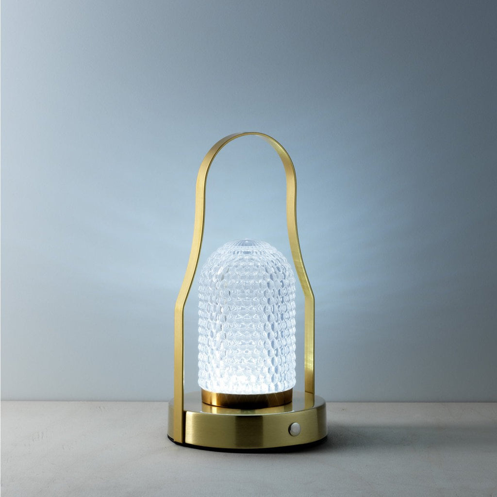 Lampuccino sladdlös LED-bordslampa i järn med handtag