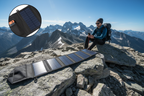 Solcellsladdare på bergstopp